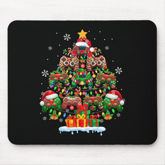 Santa Elf Reindeer Game Controllers Colourful Xmas Mouse Pad (Front)