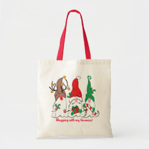 Santa Elf Reindeer Gnome Christmas Tote Bag