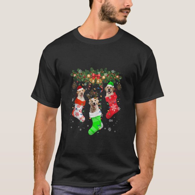 Santa ELF Reindeer Labrador Retriever In Christmas T-Shirt (Front)