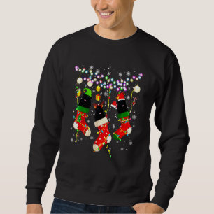 Santa Elf Reindeer Newfoundland In Christmas Socks Sweatshirt