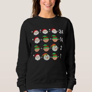 Santa Elf Snowman Equation Math Teacher Christmas Sweatshirt