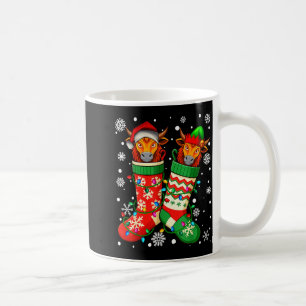 Santa Elf Yak Animal In Christmas Socks Men Women Coffee Mug