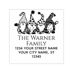Santa Elves Christmas Name Return Address Self-inking Stamp