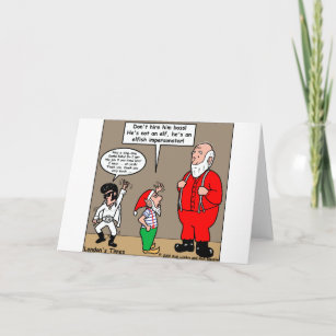 Santa & Elves Impersonator Funny Gifts & Tees Holiday Card