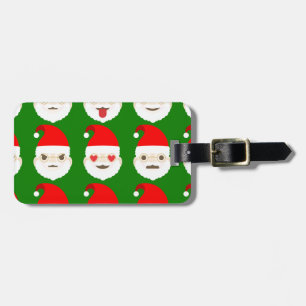 santa emoji emoticons luggage tag