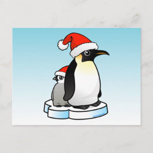 Santa Emperor Penguin Holiday Postcard