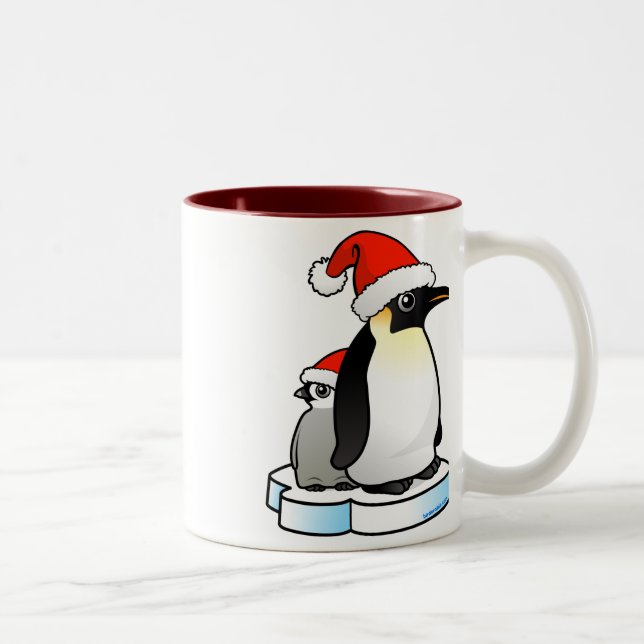 Santa Emperor Penguin Two-Tone Coffee Mug (Right)