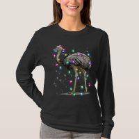 Santa Emu Bird with Christmas lights Gift Funny Xm