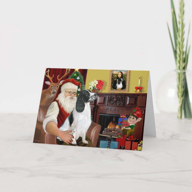 Santa-Engish Springer 7 Holiday Card (Front)