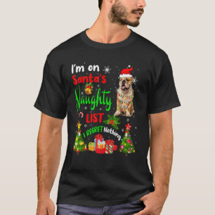 Santa English Bulldog I'm On Santa's Naughty List T-Shirt