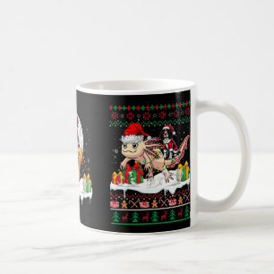 Santa English Springer Spaniel Riding Giraffe Chri Coffee Mug