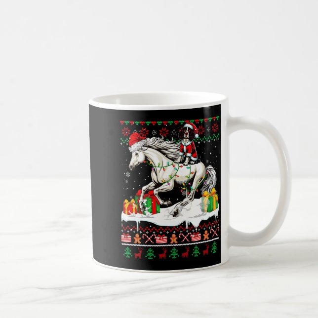 Santa English Springer Spaniel Riding Horse Xmas S Coffee Mug (Right)