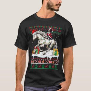 Santa English Springer Spaniel Riding Horse Xmas S T-Shirt