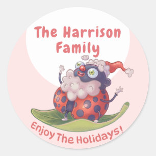 Santa Enjoy The Holidays Custom Christmas Sticker