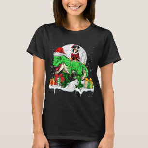 Santa Entlebucher Mountain Riding T-rex Christmas T-Shirt