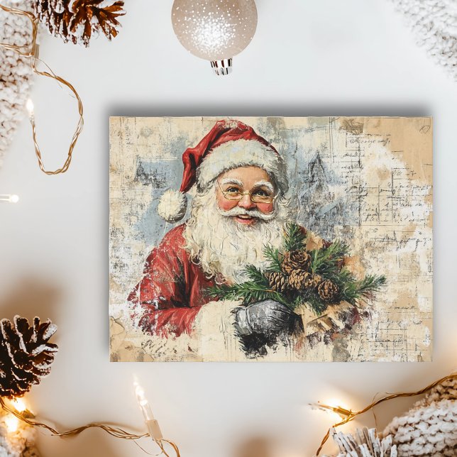 Santa Ephemera Vintage Decoupage Christmas Holiday Postcard (Creator Uploaded)