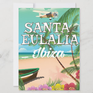 Santa Eulalia Ibiza vintage travel poster