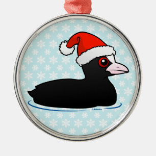 Santa Eurasian Coot Metal Ornament