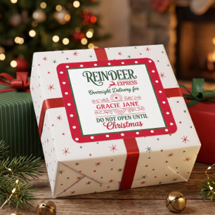 Santa express delivery dotted square sticker