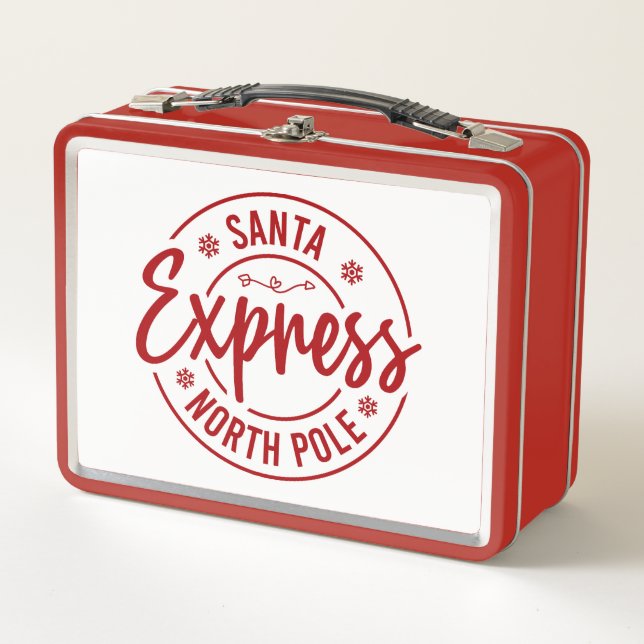 Santa Express North Pole Metal Lunch Box (Front)