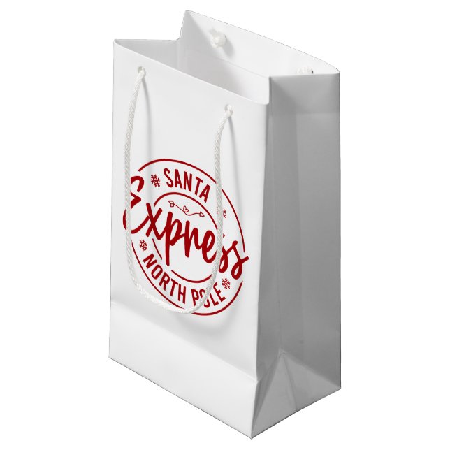 Santa express North Pole  Small Gift Bag (Front Angled)