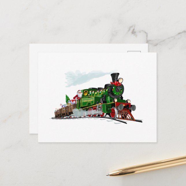 Santa Express Postcard (Front/Back In Situ)