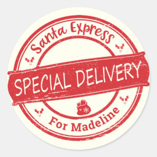 Santa Express Special Delivery Add Name  Classic Round Sticker
