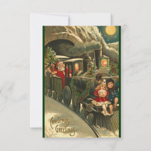 Santa Express Vintage Christmas Flat Note Card