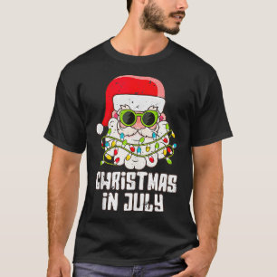 Santa Face Christmas In July Vintage Sunglasses Be T-Shirt
