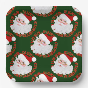Santa Face Circles, Green-Paper Plates