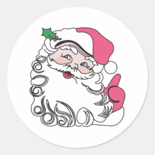 Santa Face Classic Round Sticker