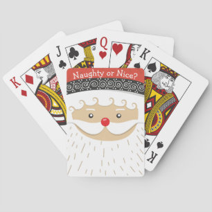 Santa Face Design Playing Cards
