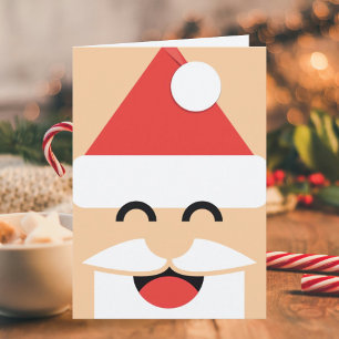 Santa Face Folded Christmas Card