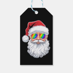 Santa Face Gay Sunglasses Christmas Xmas LGBTQ Gift Tags