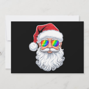 Santa Face Gay Sunglasses Christmas Xmas LGBTQ Holiday Card