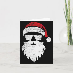 Santa Face Hipster Style Funny Christmas Pajamas  Card