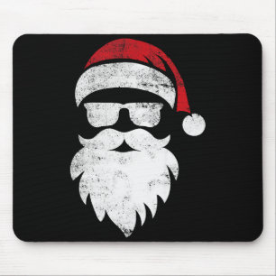 Santa Face Hipster Style Funny Christmas Pajamas Mouse Pad