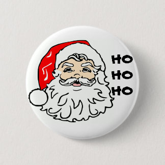 Santa face, HOHOHO 6 Cm Round Badge