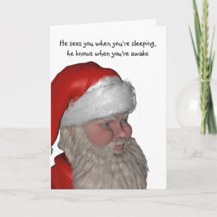 santa face humourous holiday card