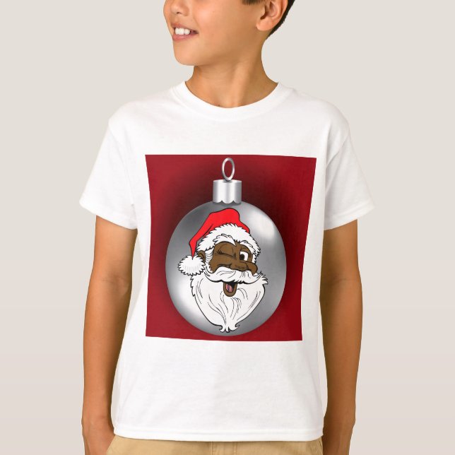 Santa Face Ornament 2 T-Shirt (Front)