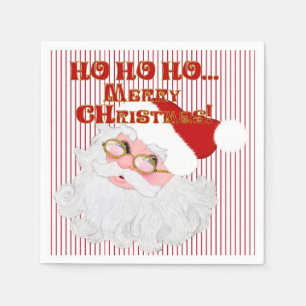 Santa Face Red Stripes-PAPER PARTY NAPKINS