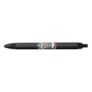Santa Face Retro Sunglasses Christmas Black Ink Pen