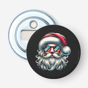 Santa Face Retro Sunglasses Christmas Bottle Opener