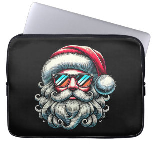 Santa Face Retro Sunglasses Christmas Laptop Sleeve
