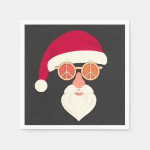 Santa Face Retro Sunglasses Christmas Napkin