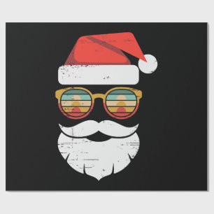 Santa Face Retro Sunglasses Christmas Xmas Wrapping Paper