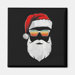 Santa Face Retro Sungles Christmas Shirts For Mens Magnet