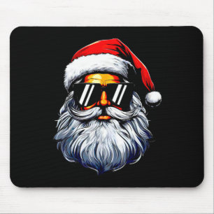 Santa Face Retro Sungles Christmas Shirts For Mens Mouse Pad