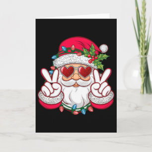 Santa Face Retro Sungles Christmas Xmas Card