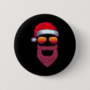 Santa Face Retro Sungles Christmas Xmas Men Women 6 Cm Round Badge